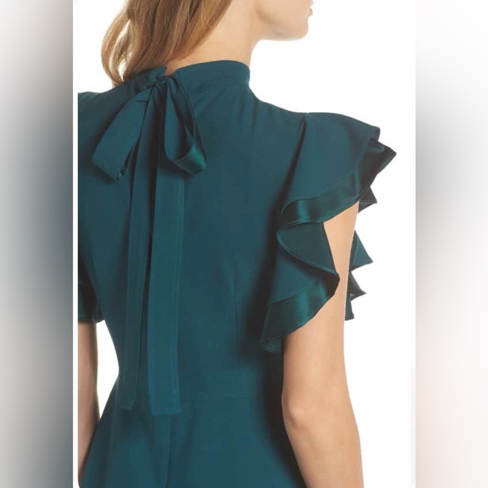 Chelsea28 Dress Teal Ruffle Sleeve Size 4